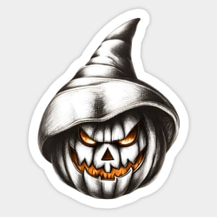 Halloween pumpkin on fire Sticker